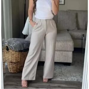 ABERCROMBIE & FITCH Curve Love Sloane Tailored Wide Leg Pant Cream Sz 30/10L U23